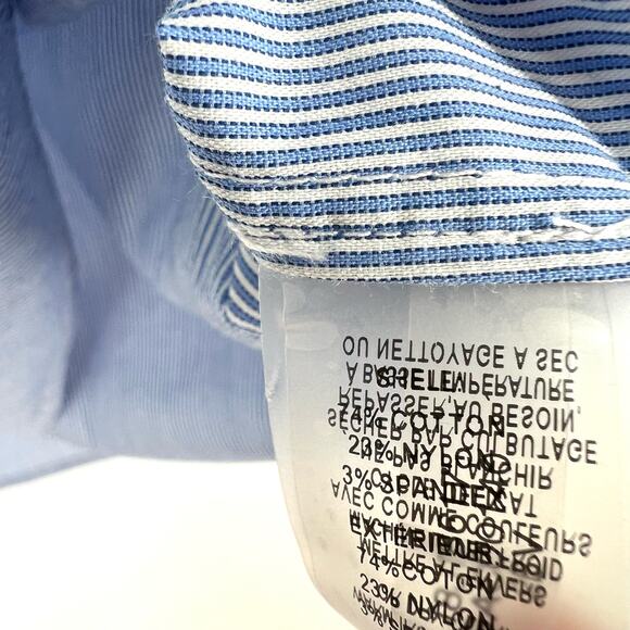 Ivanka Trump Womens Medium Blue White 3/4 Sleeve Pleated Sleeve Blouse Shirt Top - Picture 7 of 9